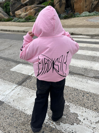 Butterfly Emblem - Hoodie Mangas Globo Pink
