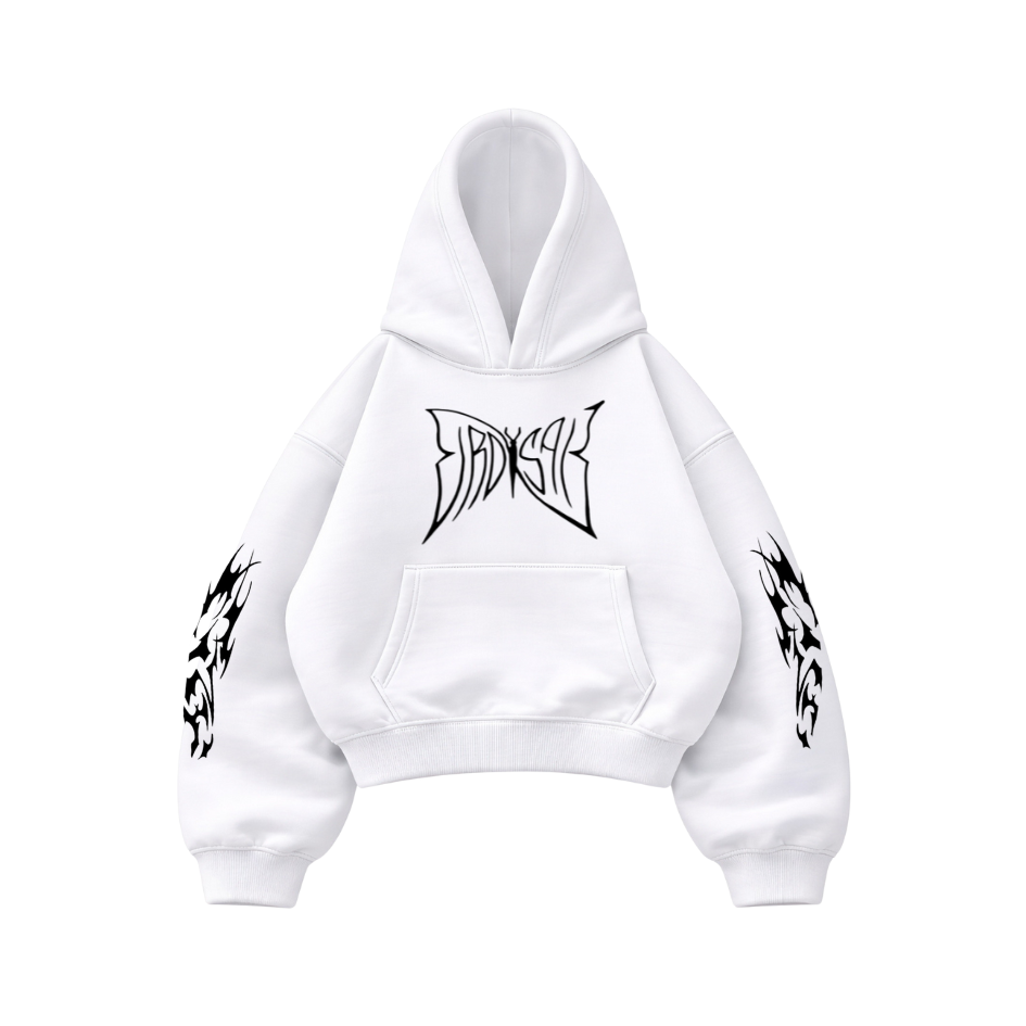 Butterfly Emblem - Hoodie Mangas Globo White