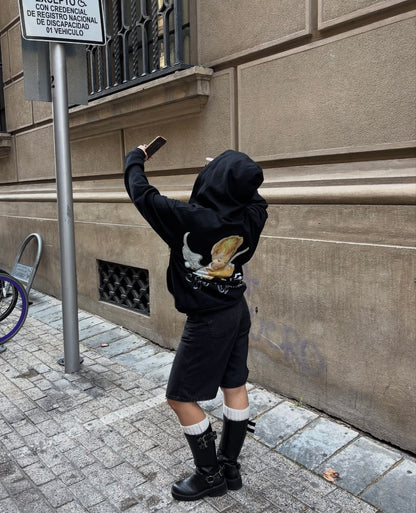 Effect Butterfly Angel - Hoodie zip Clásico black