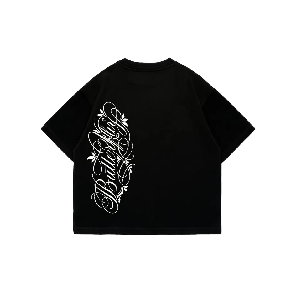 Butterfly  - Premium Boxy T-Shirt Black Puff