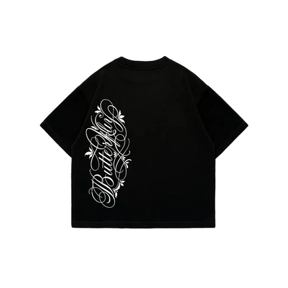 Butterfly  - Premium Boxy T-Shirt Black Puff