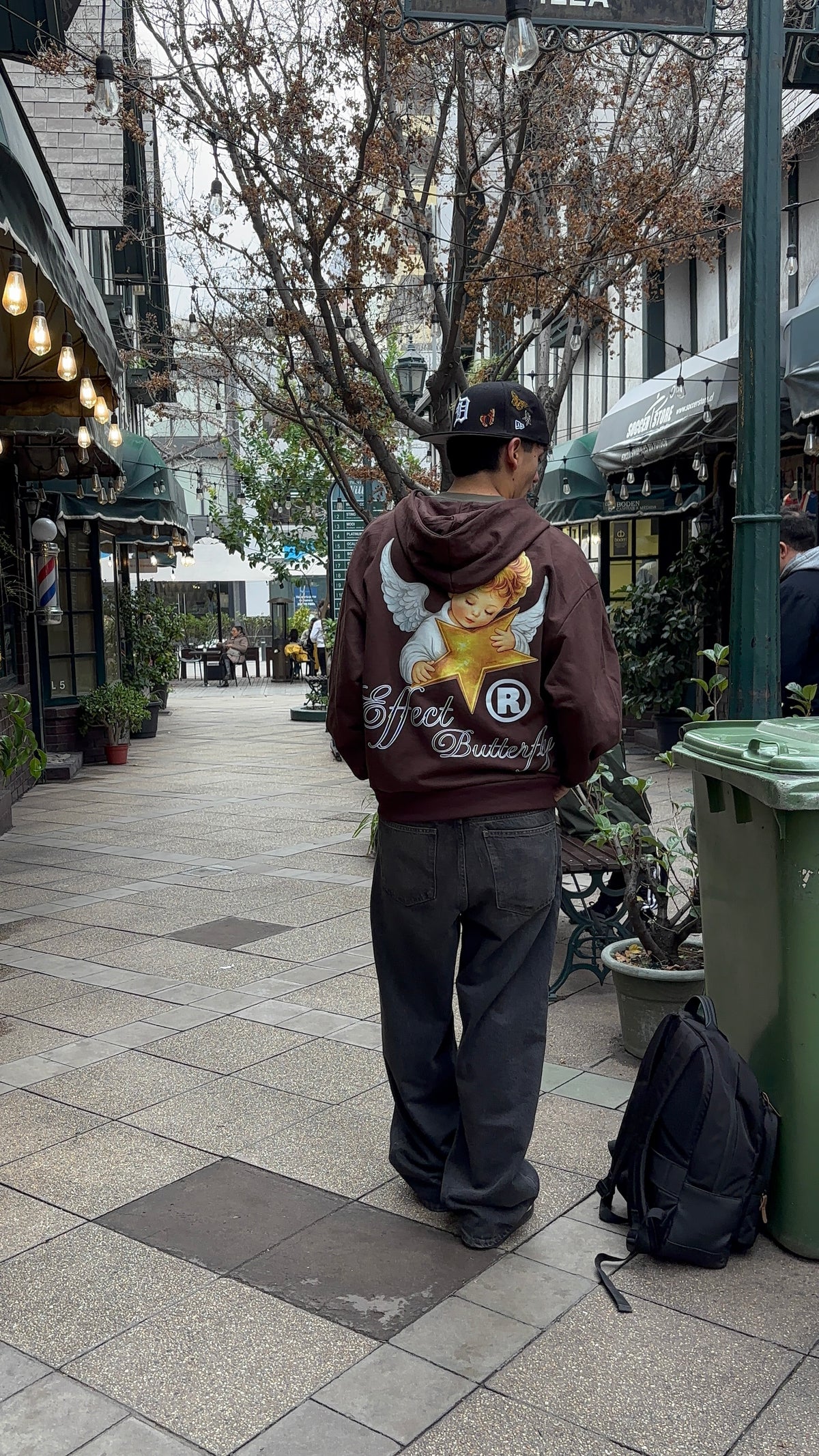 Effect Butterfly Angel - Hoodie Zip Mangas Globos Coffee