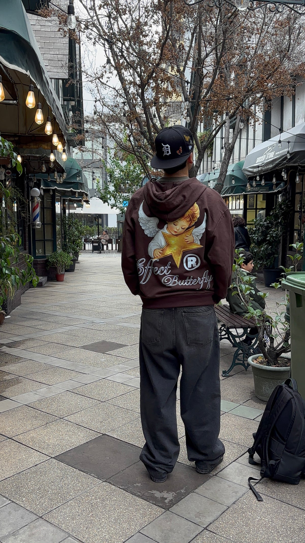 Effect Butterfly Angel - Hoodie Zip Mangas Globos Coffee