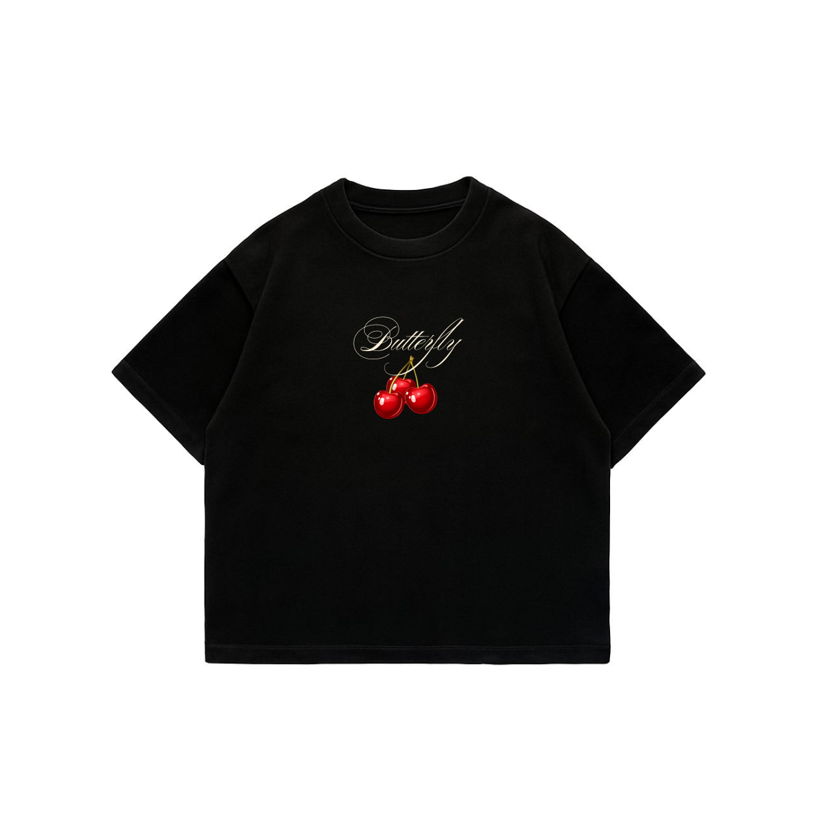 Cherry -  Premium Boxi T-Shirt black
