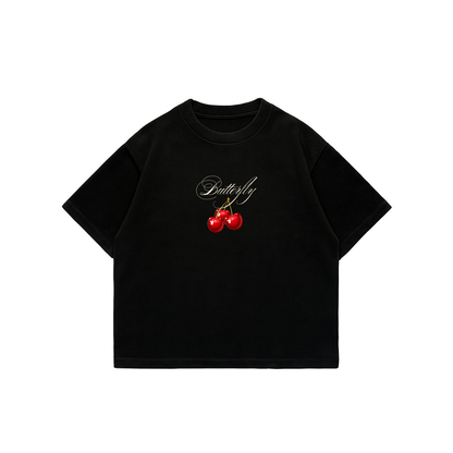 Cherry -  Premium Boxi T-Shirt black