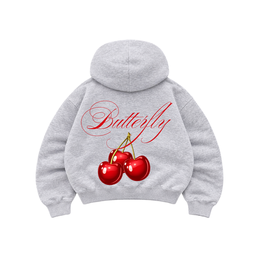 Cherry - Hoodie Mangas Globo Gris