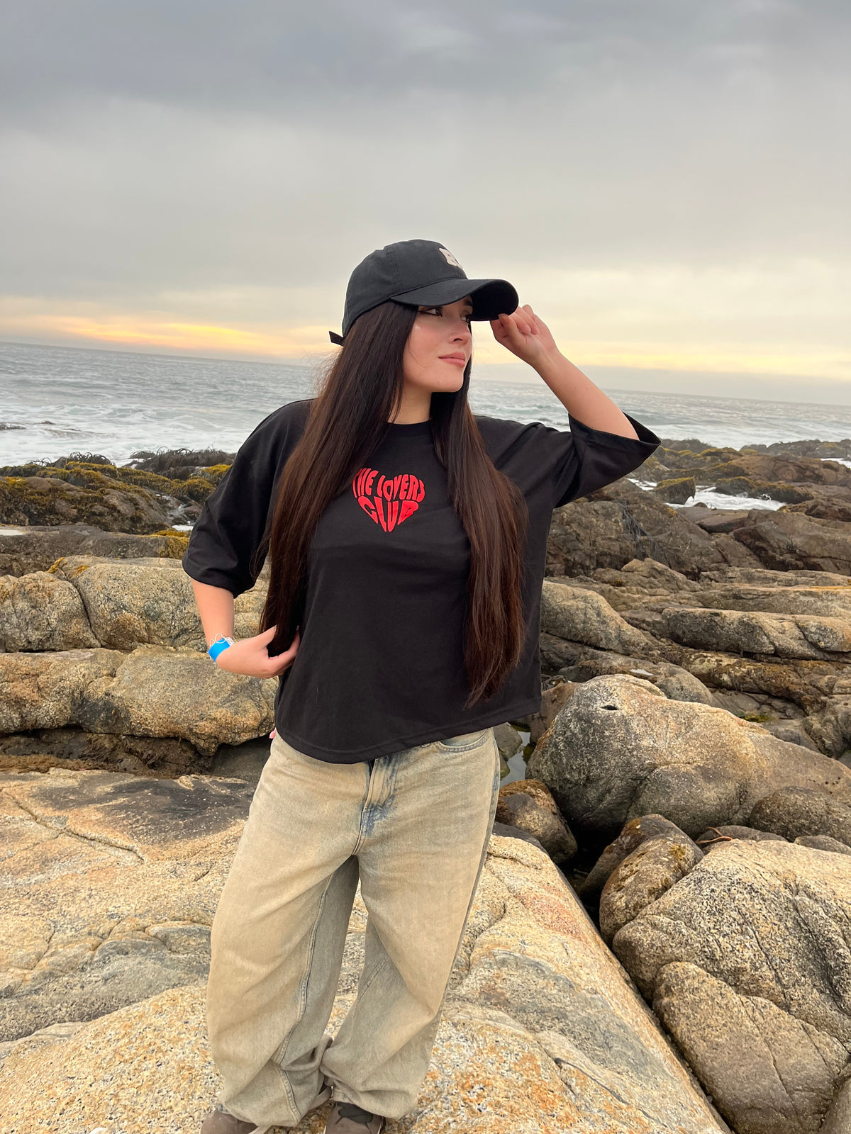 The Lovers Club -  Premium Boxy T-Shirt black puff
