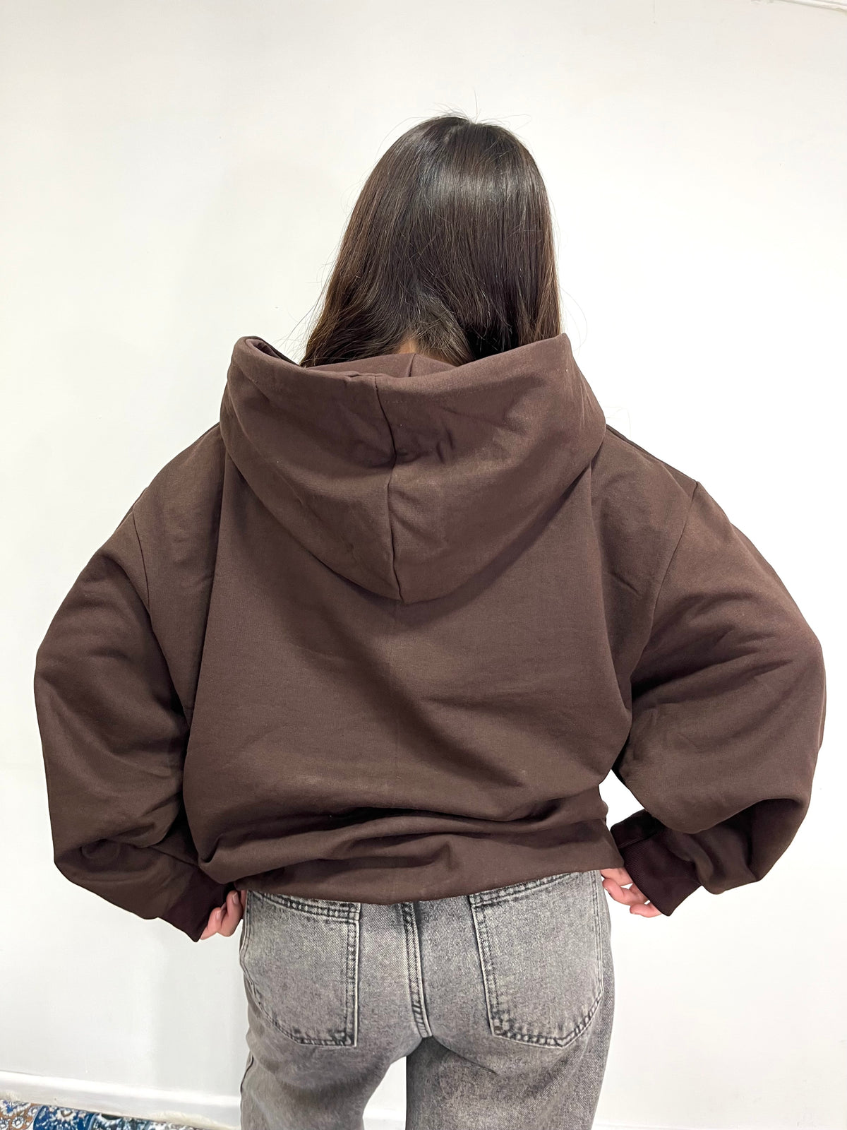 Basic Coffe  - Hoodie Zip Mangas Globos