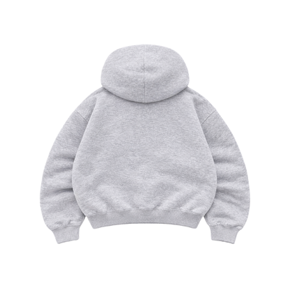Basic Gris - Hoodie Zip Mangas Globos