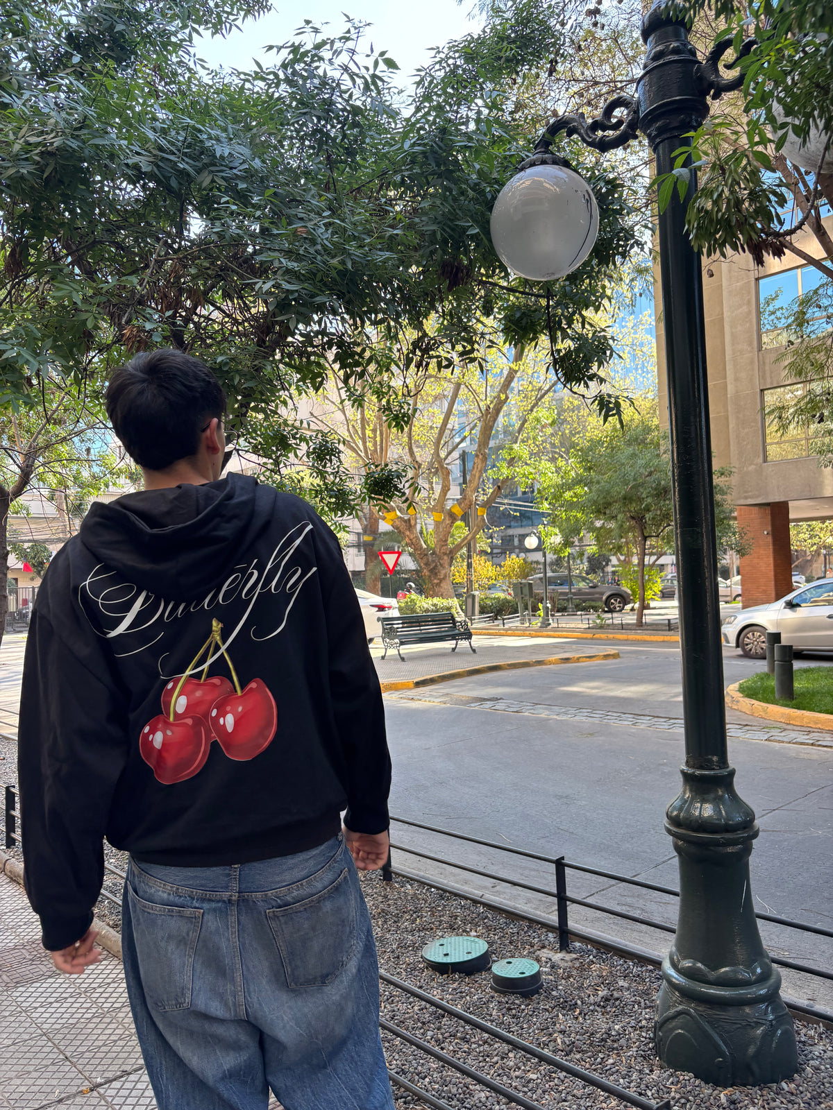 Cherry - Hoodie Mangas Globo Black
