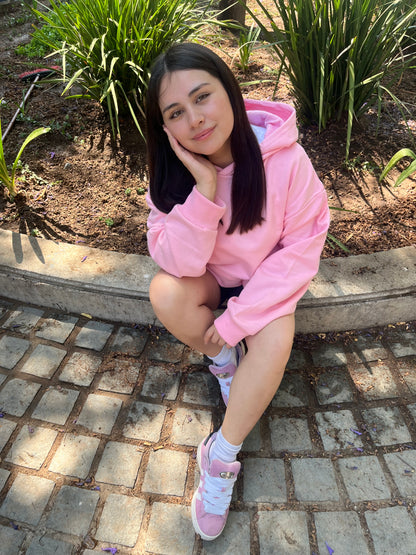 Basic Pink -Hoodie Mangas Globos