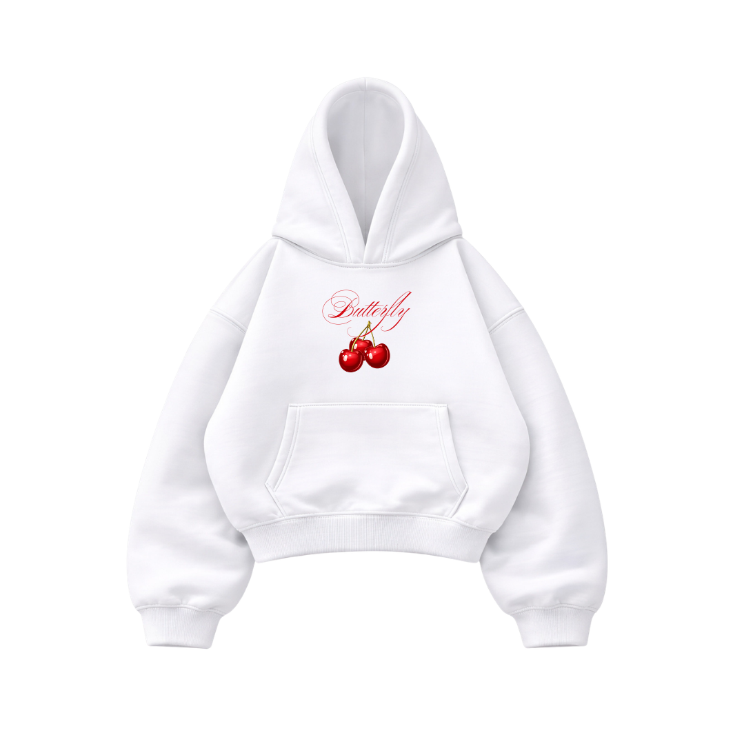 Cherry - Hoodie Mangas Globo White
