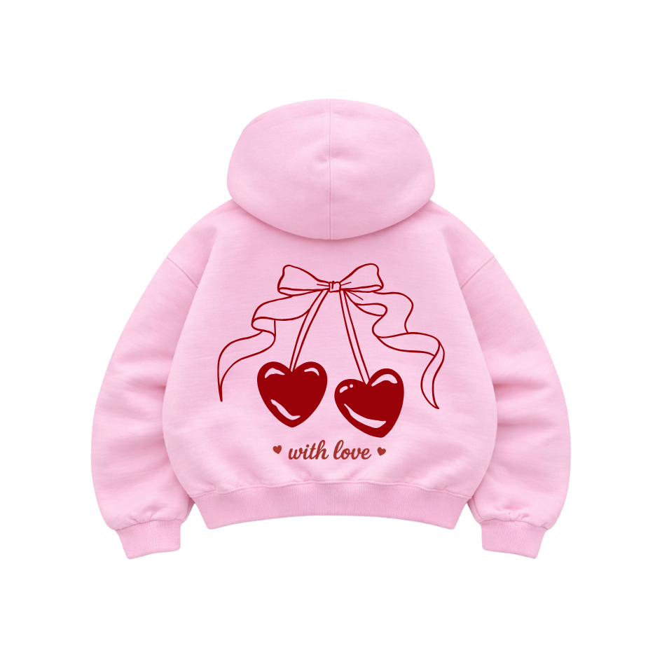 With Love - Hoodie Mangas Globos Pink