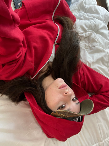 Basic Red - Hoodie Zip Clásico
