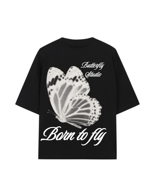 Tshirt Oversized Born To Fly Black