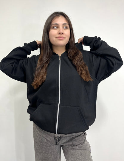 Basic Black - Hoodie Zip Classic