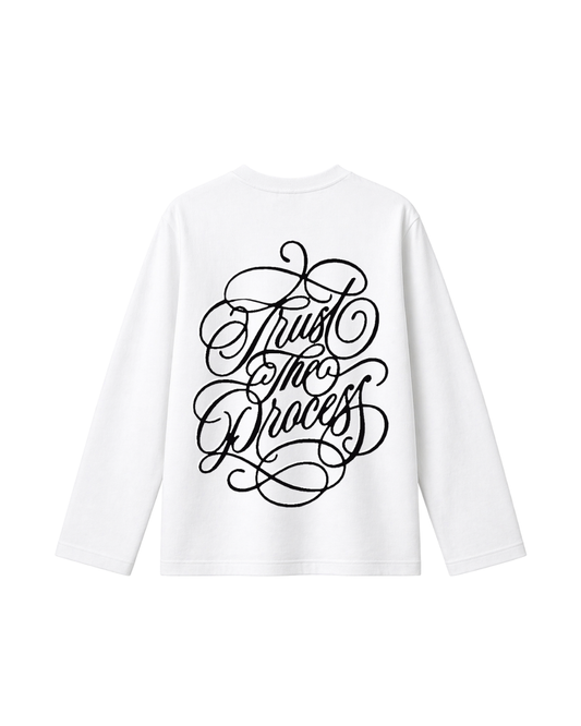 Trust The Process  - Camiseta Manga Larga white