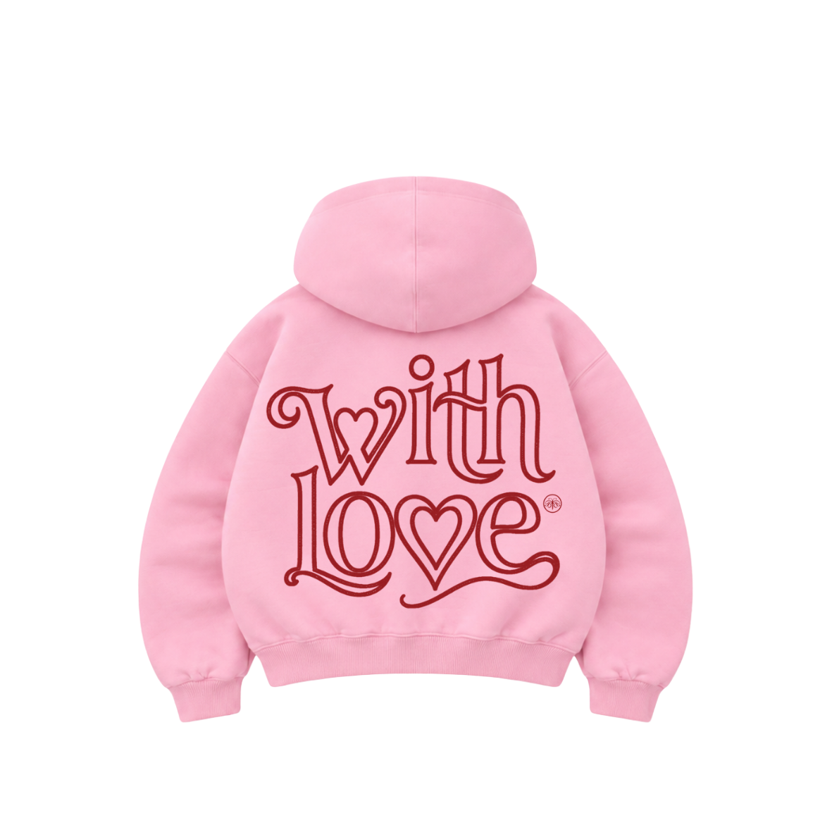 With love  - Hoodie Zip Mangas Globos pink puff