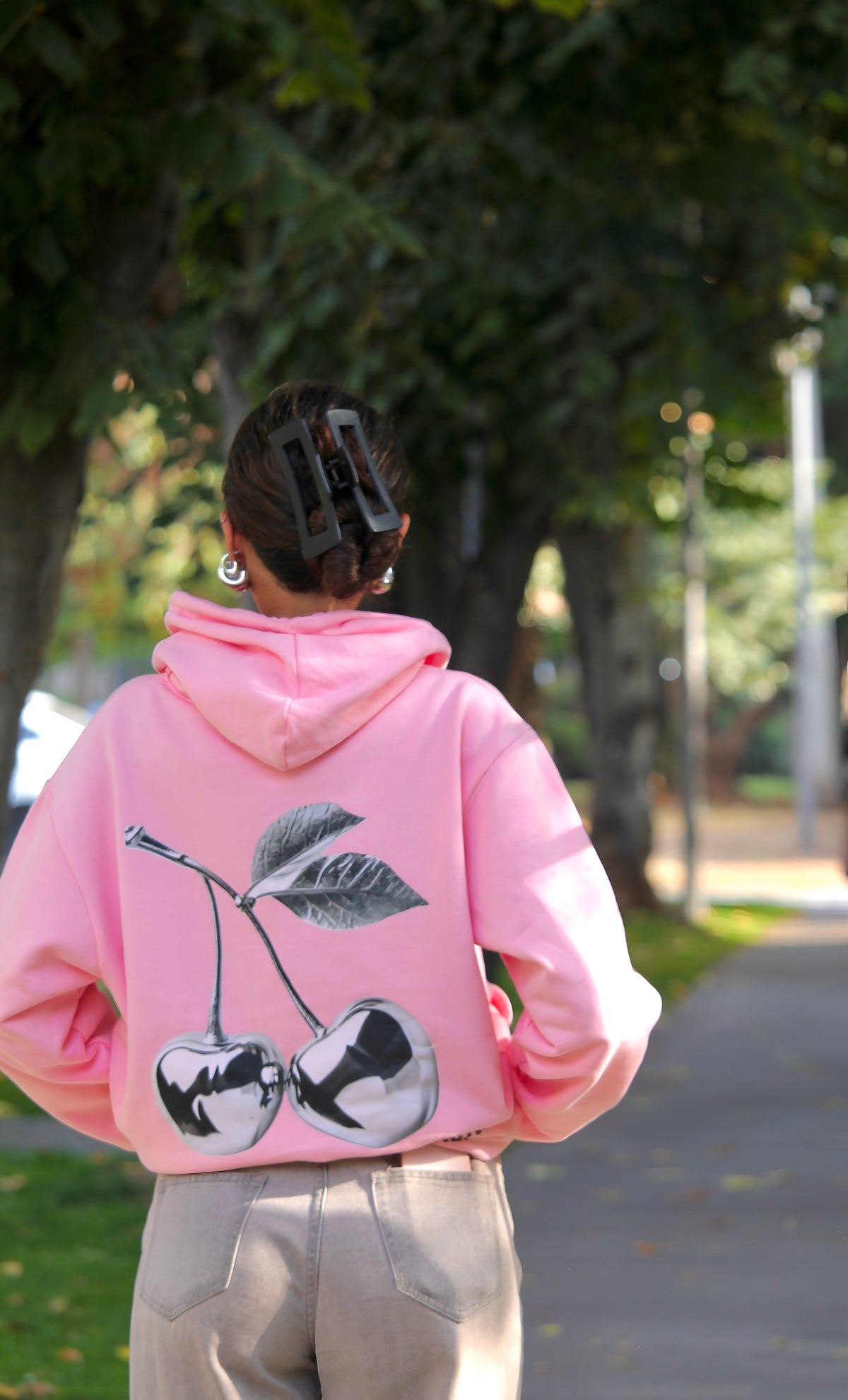 Cherry Silver  - Hoodie Clásico pink