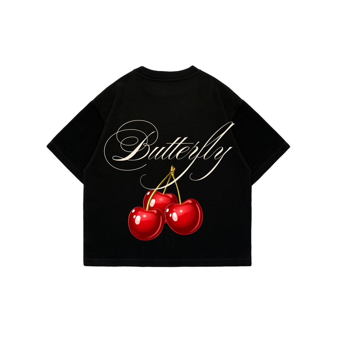 Cherry -  Premium Boxi T-Shirt black