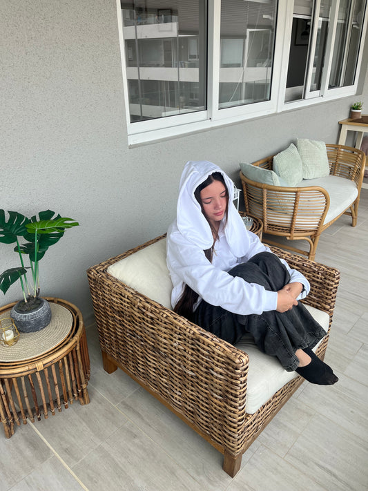 Basic White - Hoodie Bunny
