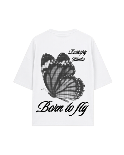 Tshirt Oversized Born To Fly White
