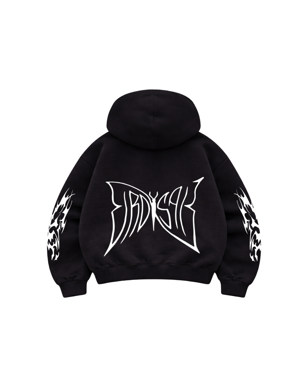 Butterfly Emblem  - Hoodie Zip Mangas Globo black