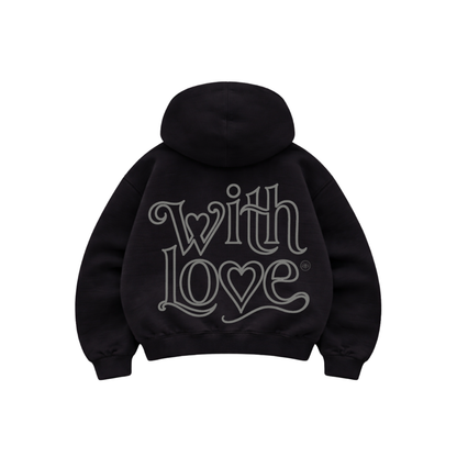 With love  - Hoodie Mangas Globo black puff