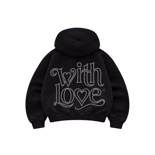 With love  - Hoodie Mangas Globo black puff