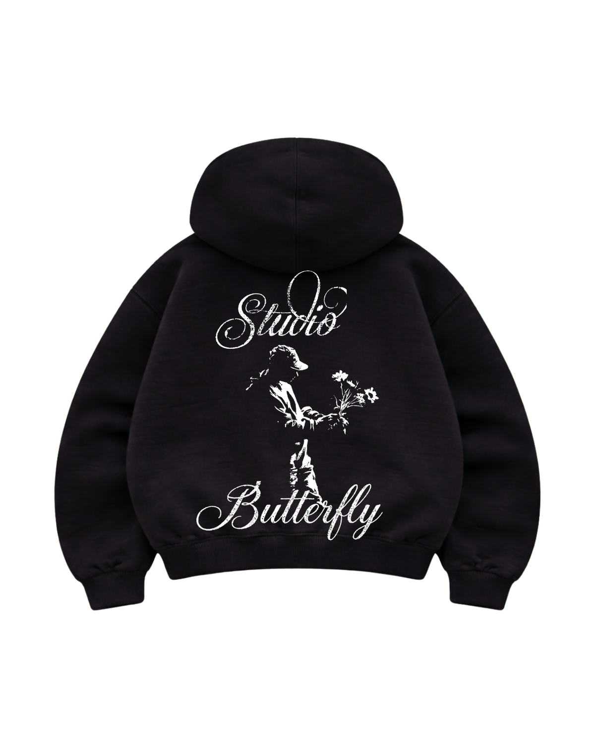 Studio Butterfly - Hoodie Mangas Globo white