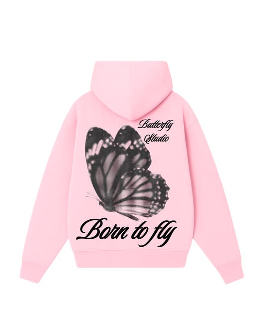 Born to fly -Hoodie Clásico pink