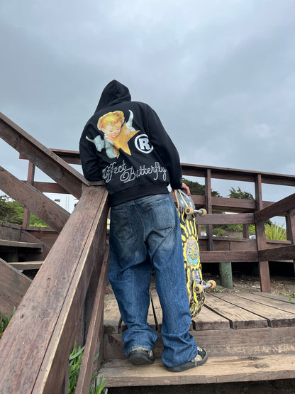 Effect Butterfly Angel - Hoodie Mangas Black