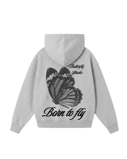 Born to fly -Hoodie Clásico gris