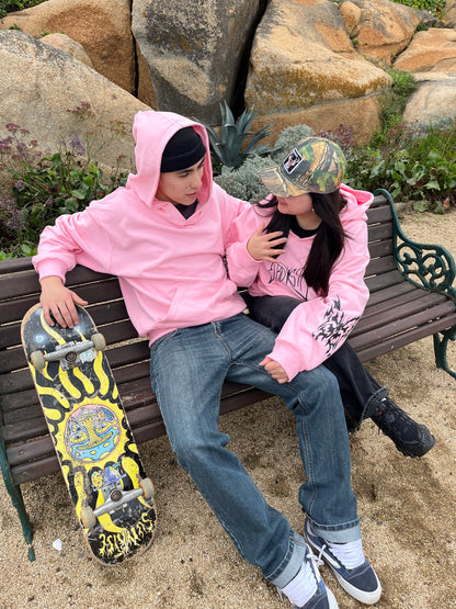 Butterfly Emblem - Hoodie Mangas Globo Pink