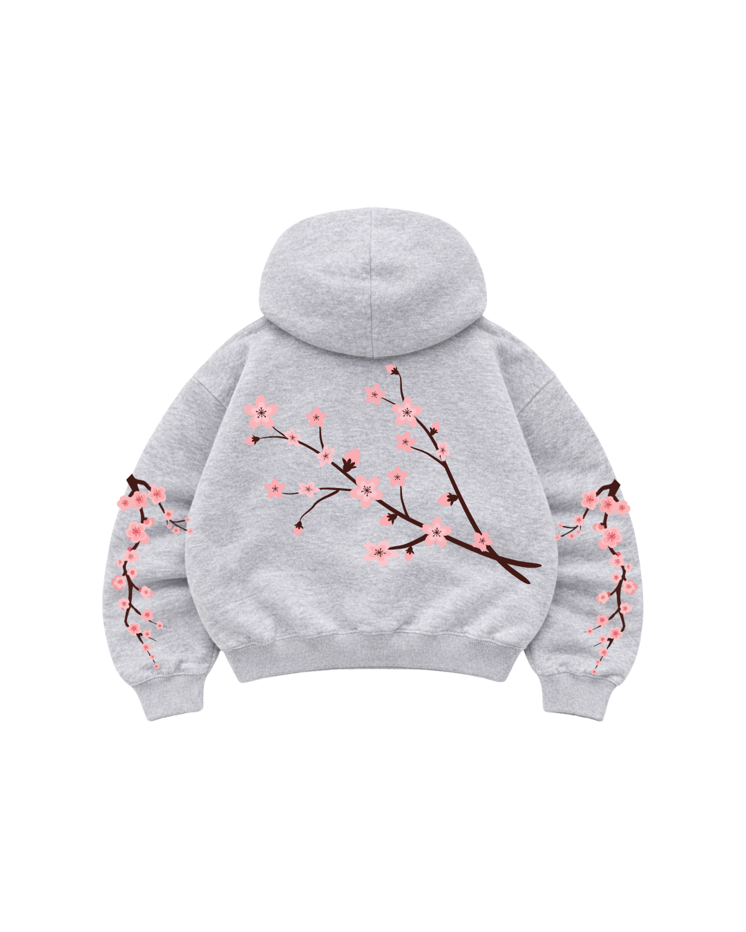 Garden Tree - Hoodie Zip Manga Globo Gris