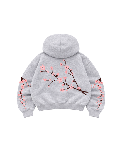 Garden Tree - Hoodie Zip Manga Globo Gris
