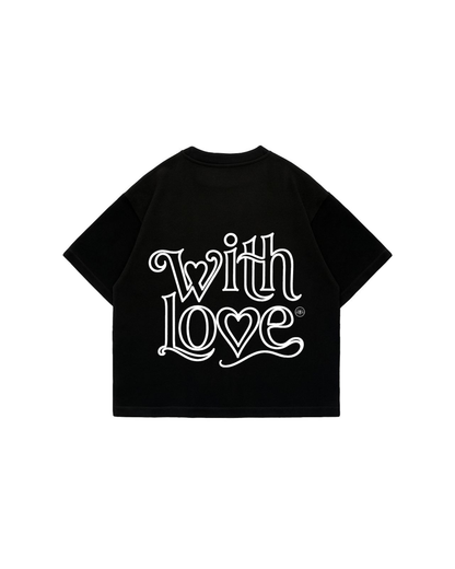 With Love - Premium Boxy T-Shirt Black Puff