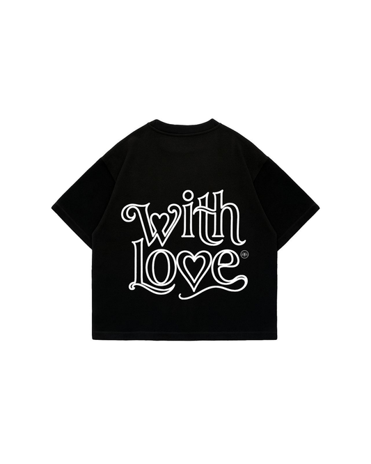 With Love - Premium Boxy T-Shirt Black Puff