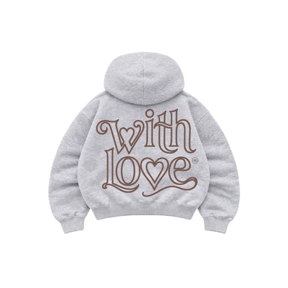 With love  - Hoodie Mangas Globo grey puff