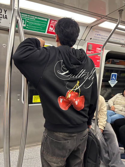 Cherry - Hoodie Mangas Globo Black