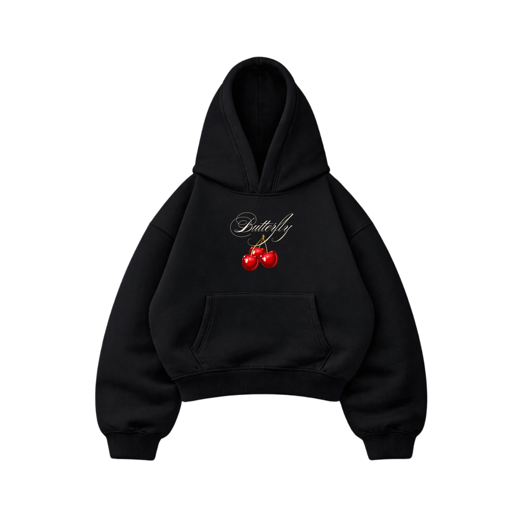 Cherry - Hoodie Mangas Globo Black