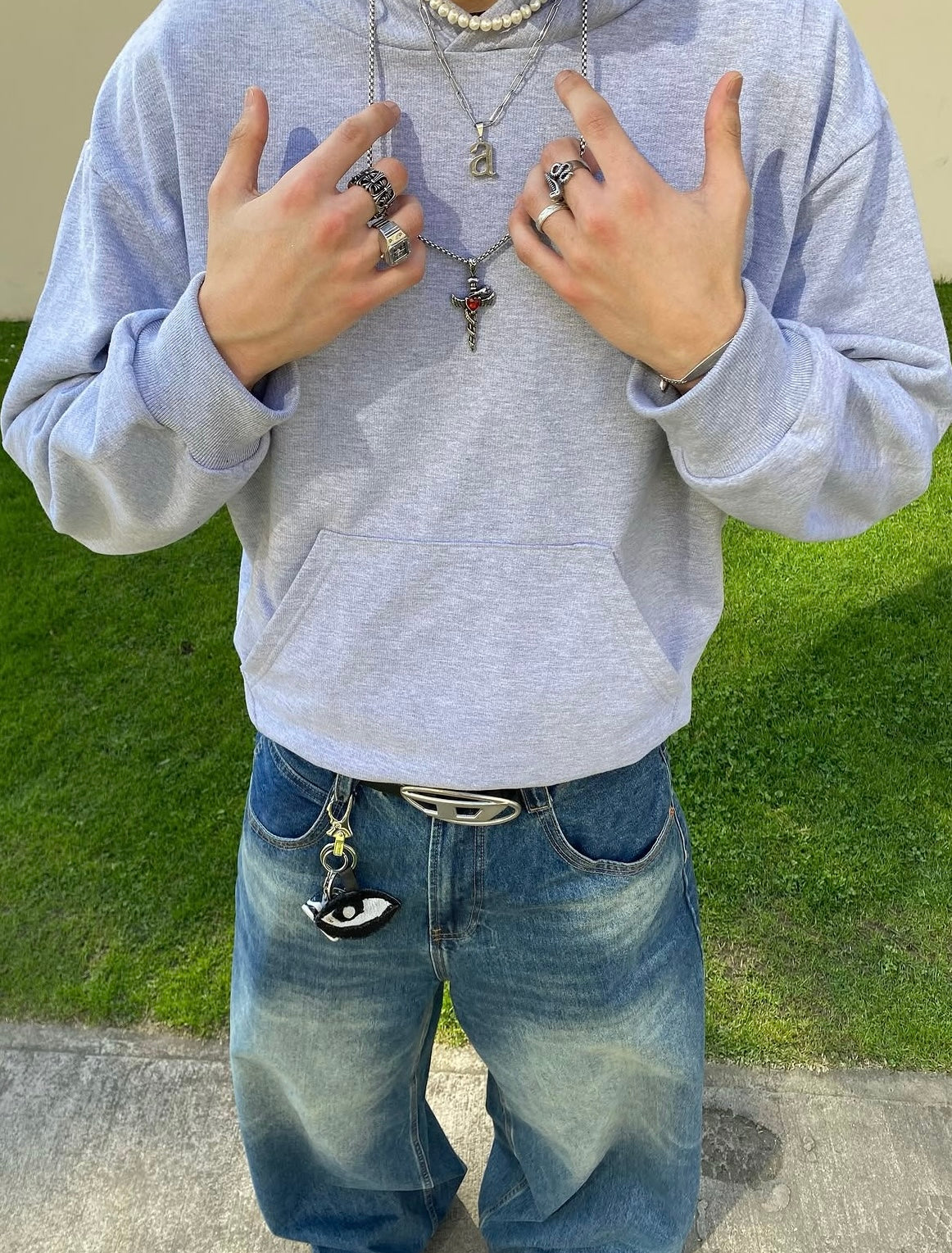 Basic Grey - Hoodie Mangas Globos