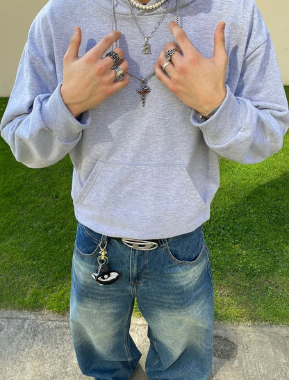Basic Grey - Hoodie Mangas Globos