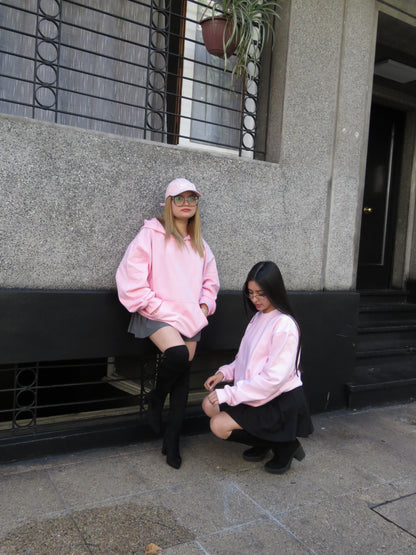 Basic Pink -Hoodie Mangas Globos