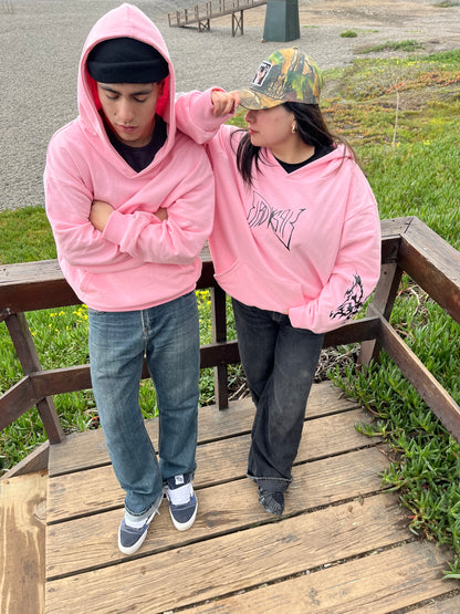 Butterfly Emblem - Hoodie Mangas Globo Pink