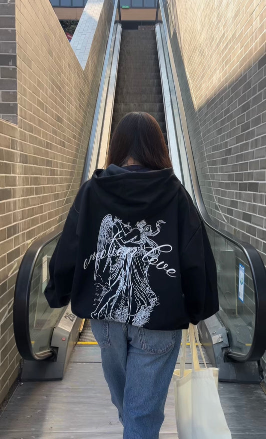 In Love - Hoodie Mangas Globo Black
