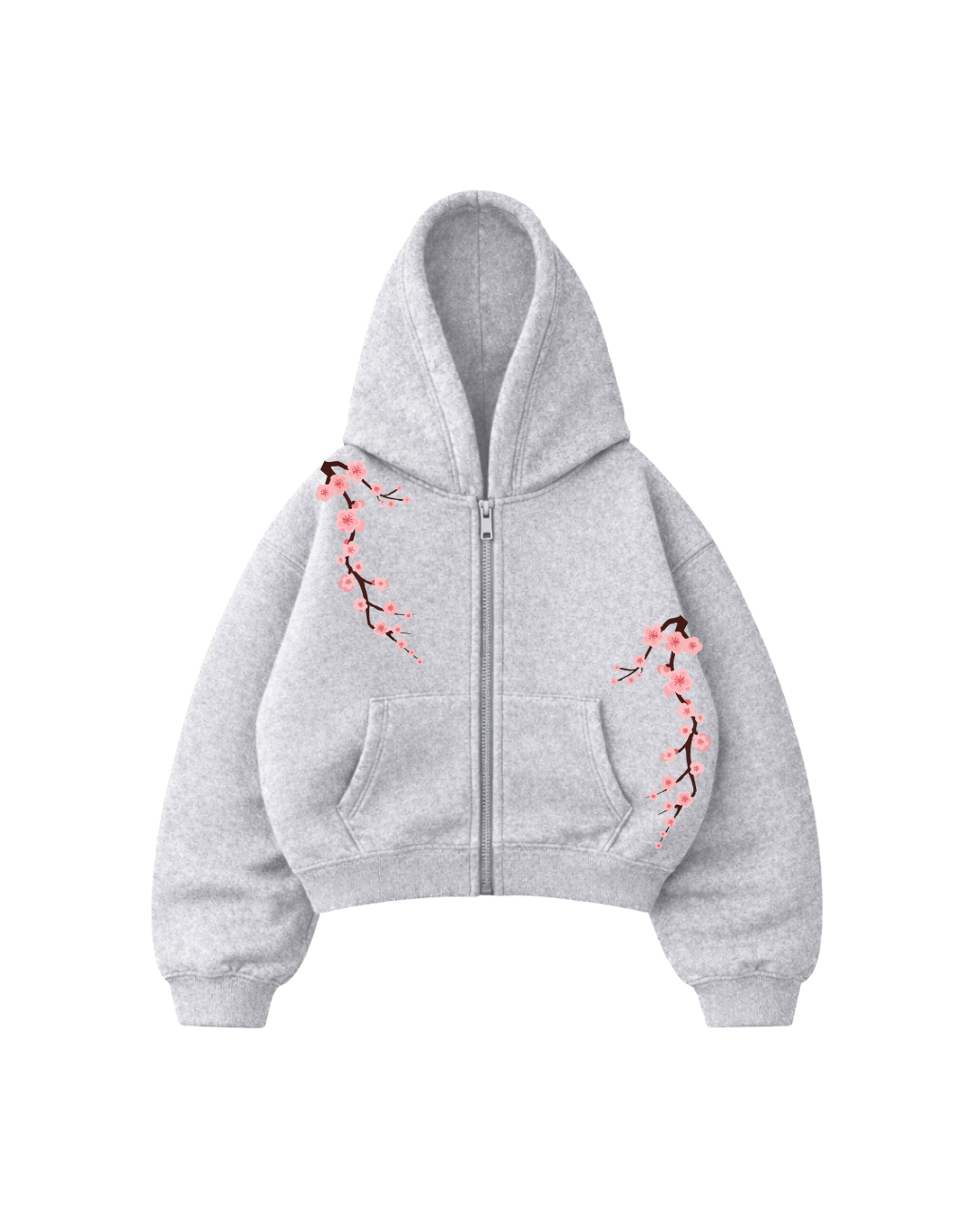 Garden Tree - Hoodie Zip Manga Globo Gris
