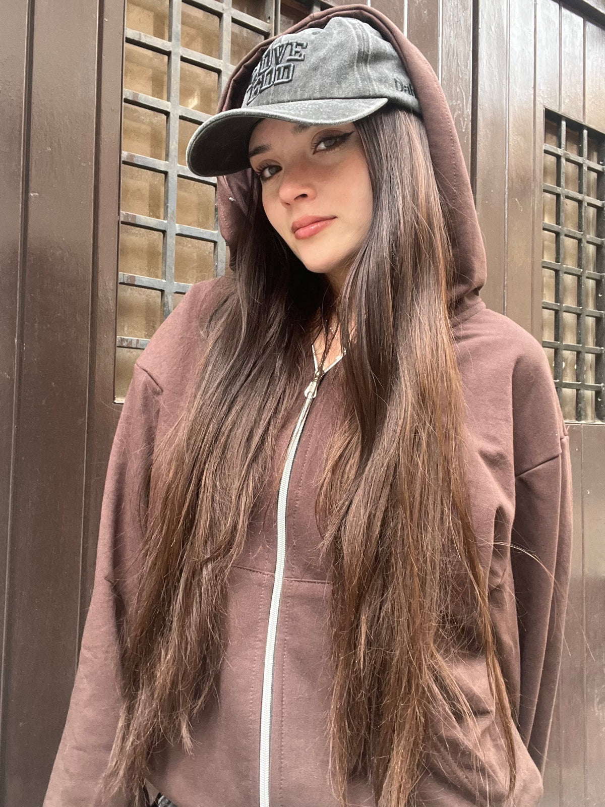 Basic Coffe  - Hoodie Zip Mangas Globos
