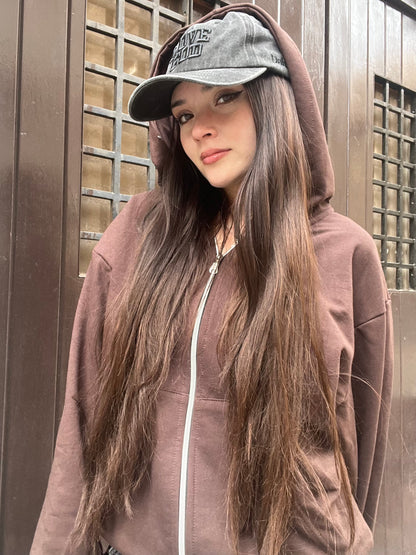 Basic Coffe  - Hoodie Zip Mangas Globos