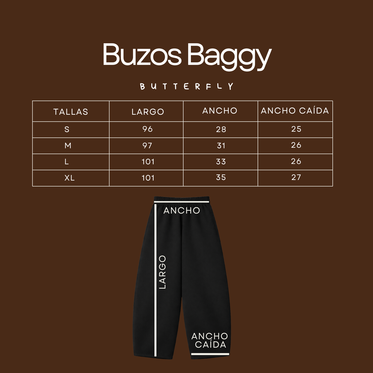 Butterfly Emblem - Buzo Baggy Black Puff